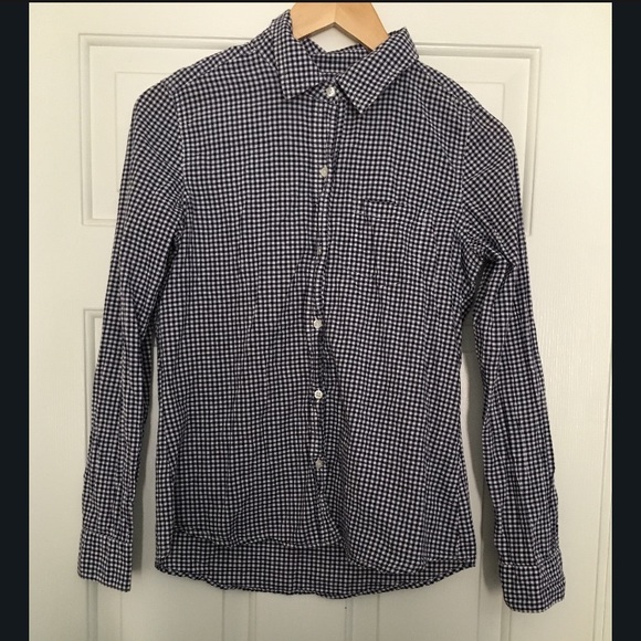 Delias Checkered Purple/White Button Down Top - Picture 6 of 7